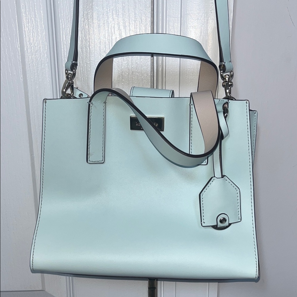 Kate Spade Tiffany blue leather dual strap handbag